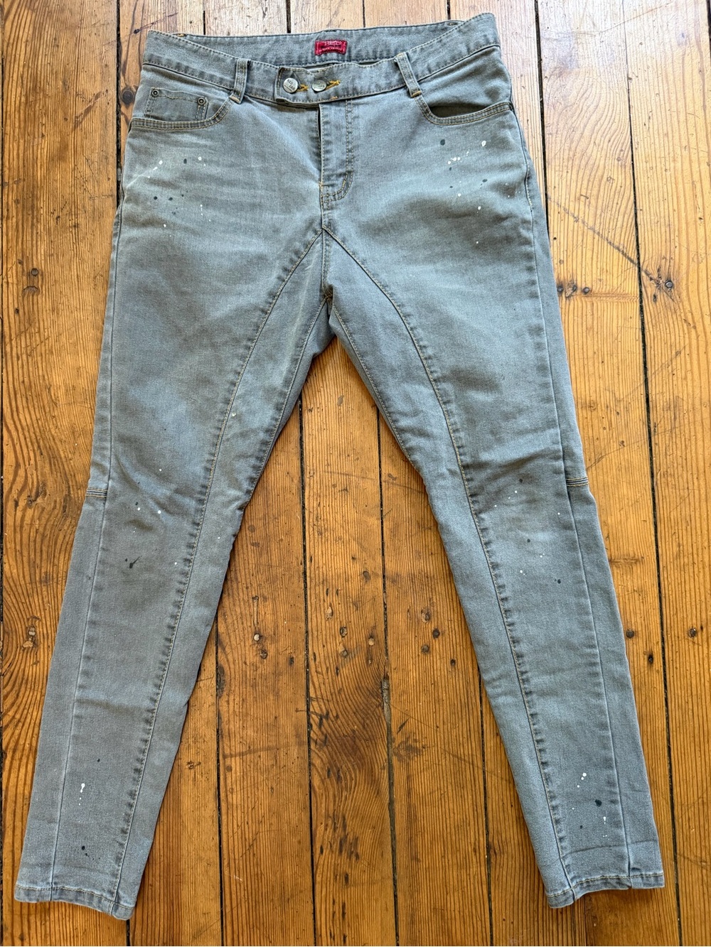 Paul Smith Red Ear Paint Splatter Gray Skinny Jeans Made in Korea Sz M